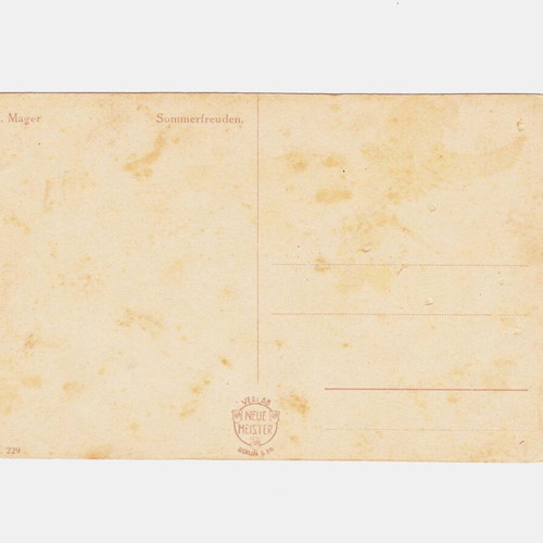 Postcard used H.Mager Sommerfreuden Verlag Neue Meister Berlin
