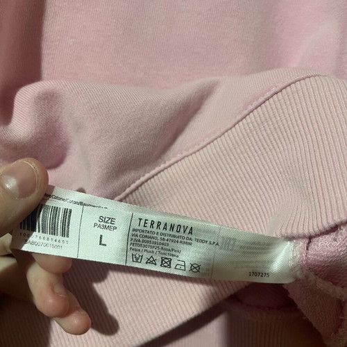 Terranova cropped sweatshirt pink like new, size L