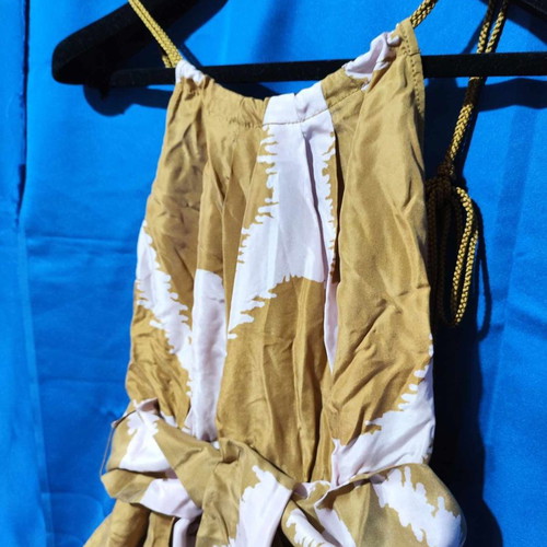 Diane Von Furstenberg dress used, silk brown with pink, size M
