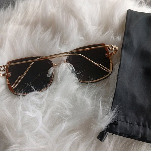 Sunglasses new, black with gold