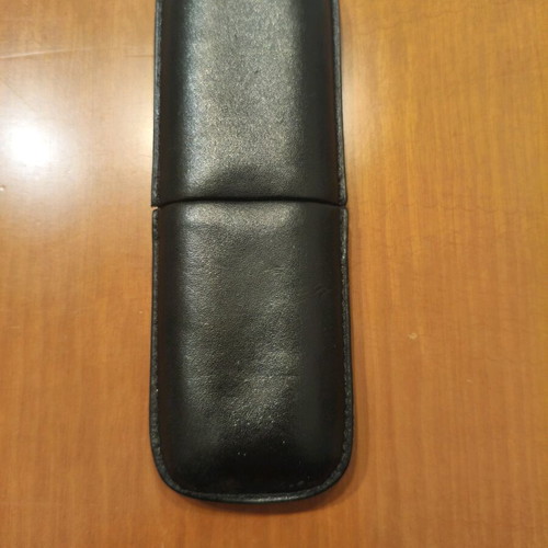 Brebbia cigar case for 2 cigars used, Italian leather