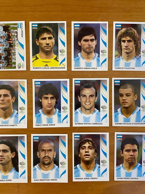 Argentina National Team Panini 2006 Sticker Set excluding Lionel Messi