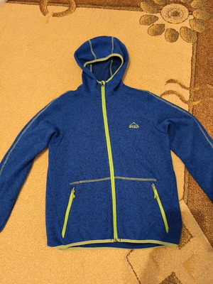 McKinley Teen Fleece Jacket With Hood And Zipper Blue Size 164 Like New