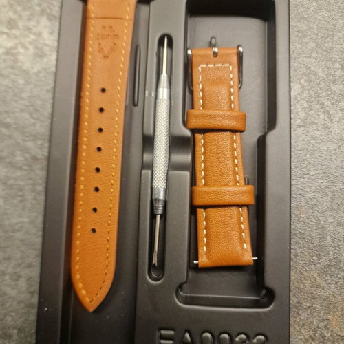 Fullmosa 18mm watch strap new, brown leather