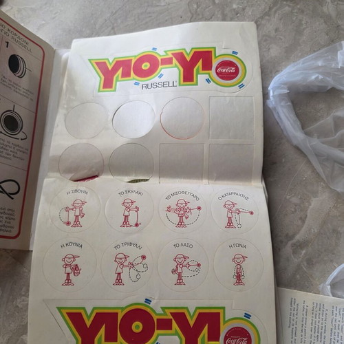 Yo-Yo stickers and various collectibles used