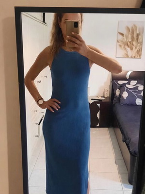 Pink Woman summer blue ruan dress, like new, size S
