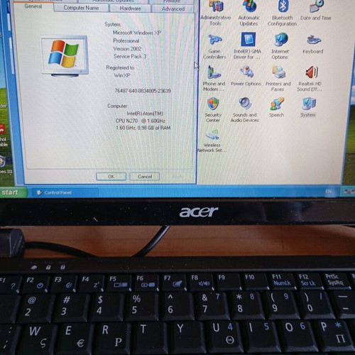 Mini Laptop Acer AO531h-0bj used with Windows XP