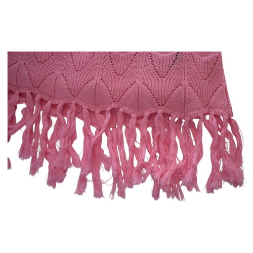 Dodo Bar Or Pas Pour Toi pink maxi dress one shoulder with fringes used, size 42