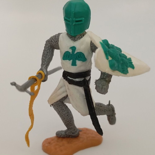 Timpo Toys medieval knights 2 figures used, 1970s