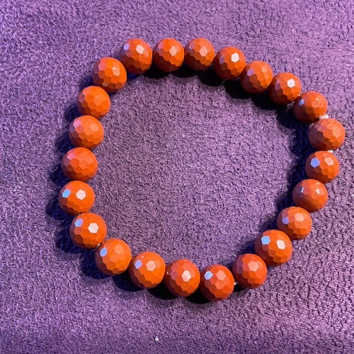 Bracelet with authentic red jasper elastic