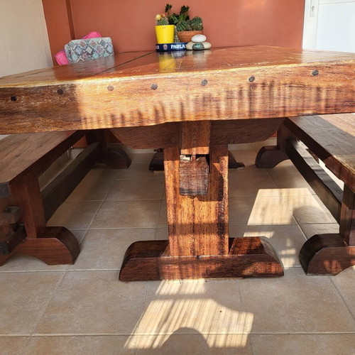 Monastic table with 2 benches like new