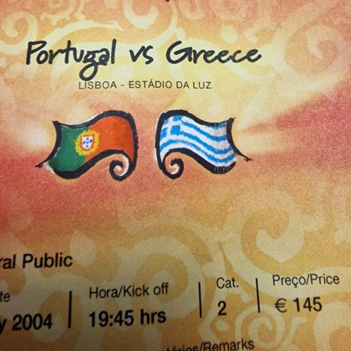 Euro 2004 Final Ticket authentic, like new