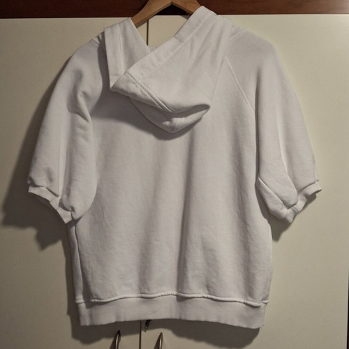 White jacket Voice M/L like new with hood and zipper