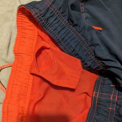 Calvin Klein men's swim shorts like new, blue with orange details, size L
