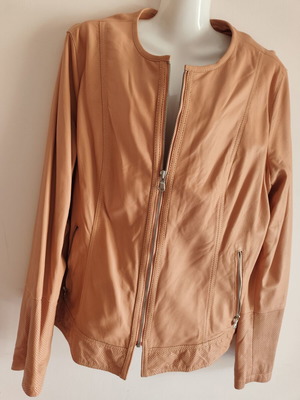 Heine leather jacket like new, peach color, size L