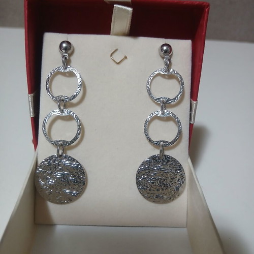 Silver long earrings 6.5 cm new