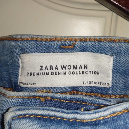 Zara women's blue high-rise skinny jean like new, size 38