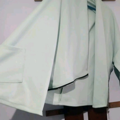 2 in 1 blouse and jacket with cross zipper, like new, green, XXL