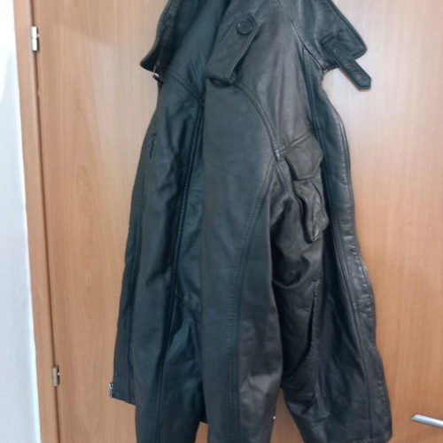 Leather jacket used, black, size XXL