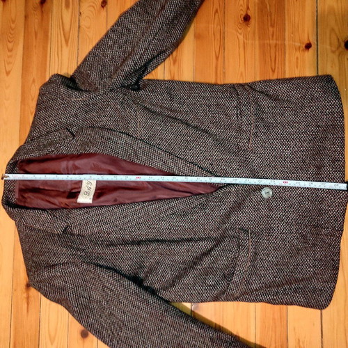 Vintage blazer used, grey with burgundy lining, size M