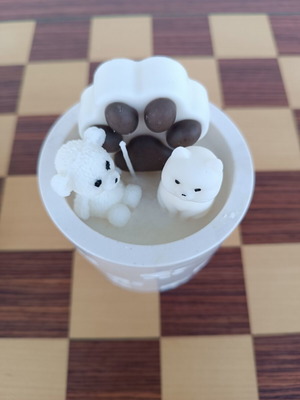 Handmade scented candle with porcelain container