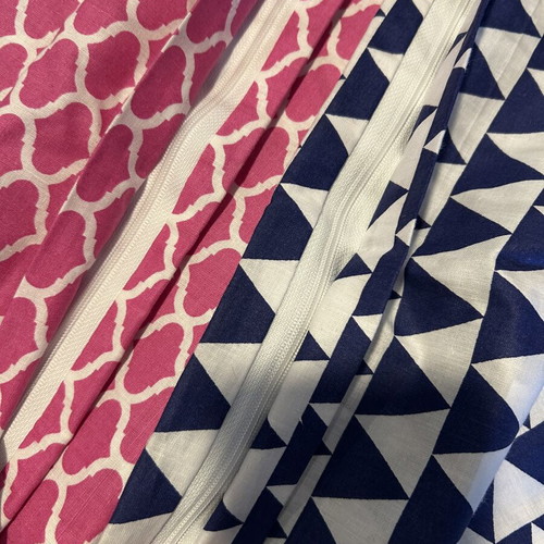 Cotton pillowcases set of 2 new with metal organizer basket