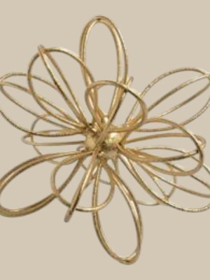 Metal decorative table flower gold matte 20x20cm