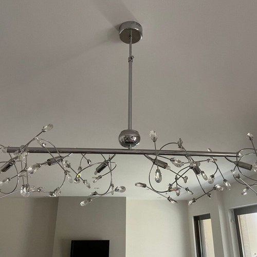 Set of 4 ceiling and floor lights with crystals like new