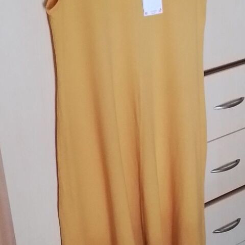 Mango long cotton dress XL new, orange