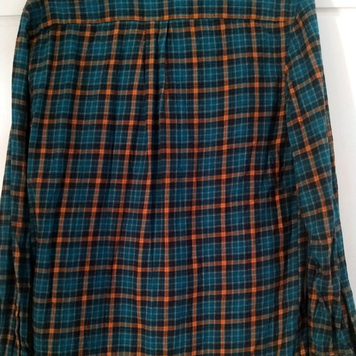 Checked shirt size Medium like new, cotton, green and orange