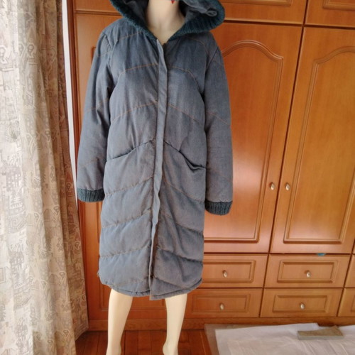 Denim coat used, blue, size M, vintage