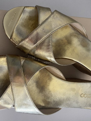 Jimmy Choo δερμάτινες πλατφόρμες μεταχειρισμένες, μέγεθος 41, χρυσές