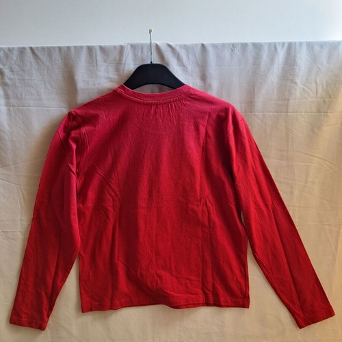 Gap Kids long sleeve red top with shiny LOVE floral print, size 12-13