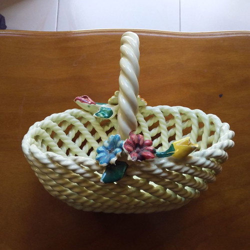 Porcelain fondantier basket new