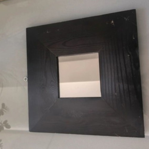 IKEA Malma vintage mirror 25x25 cm used, black wooden frame