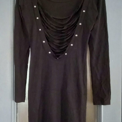 Black backless dress with studs like new