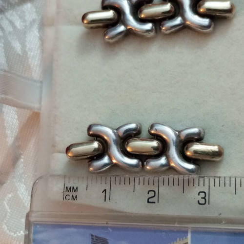 Silver 925 earrings gold plated with 14k, used