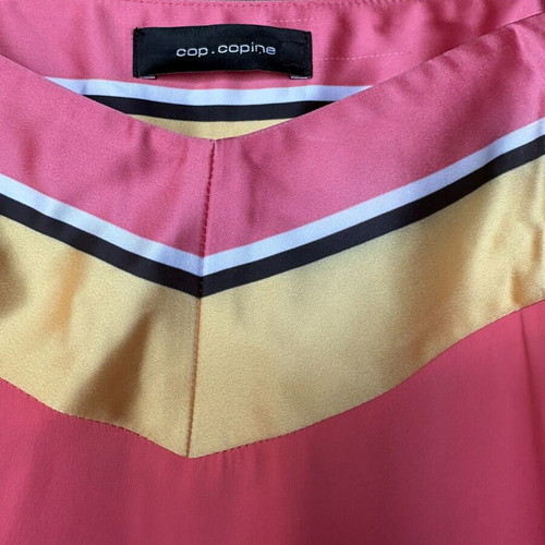 Women's dress like new, short, satin, elastane, pink multicolor