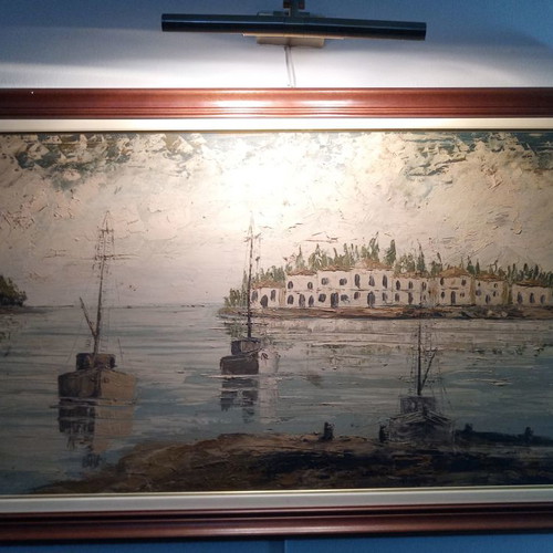 Large oil painting used