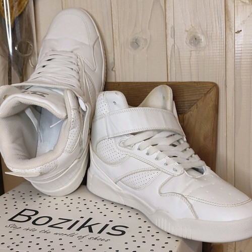 DiLONG sneakers white athletic casual high top, like new, size 45