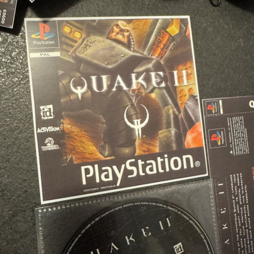 Quake 2 PlayStation PS1 game used with repro printed covers