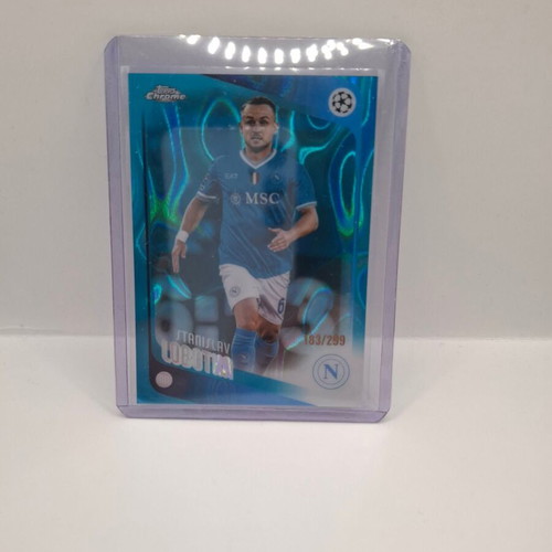 Stanislav Lobotka Teal 2025-26 Topps Chrome UEFA Club Competitions card like new