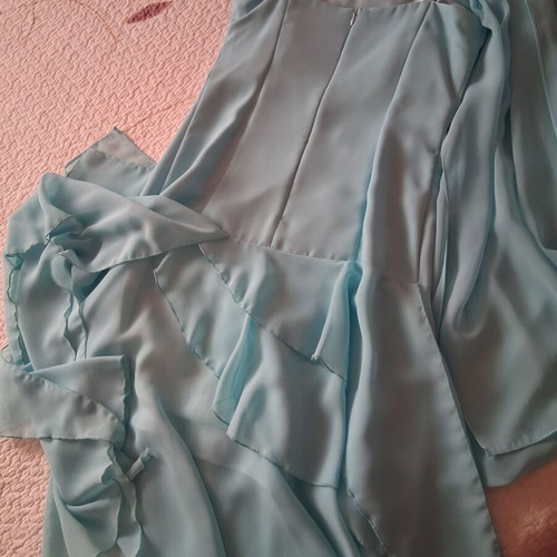 Defend Paris turquoise silk dress