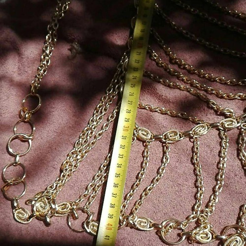 Front vest with gold chain from 74 used, rare piece