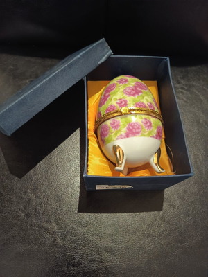 Inart Porcelain Decorative Egg Gold New