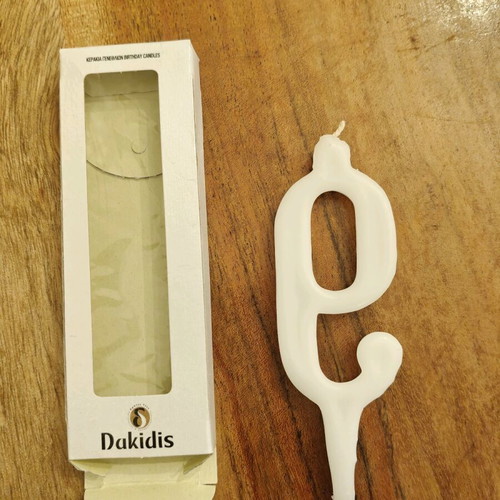Birthday candle number 9 new white color