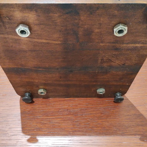 Handmade Italian Bottle Holder Made of Brass and Wood