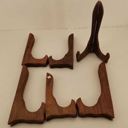 Decorative Plate Stands set of 6 used, wooden