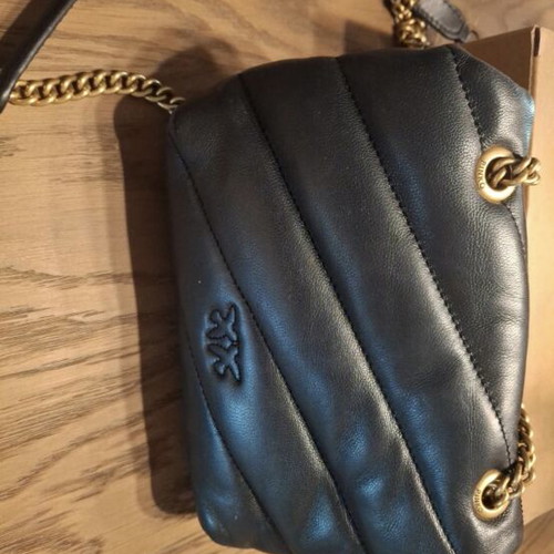 Pinko Love Mini Puff shoulder bag, black leather