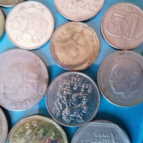 Coins used, set of 55 from various countries